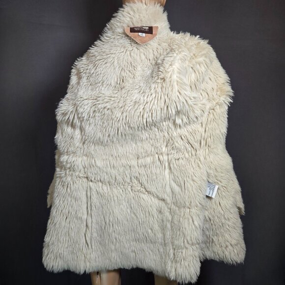 Y2K Penny Lane Faux Suede Faux Fur Boho Coat Jacket Size S Beige - Picture 13 of 15